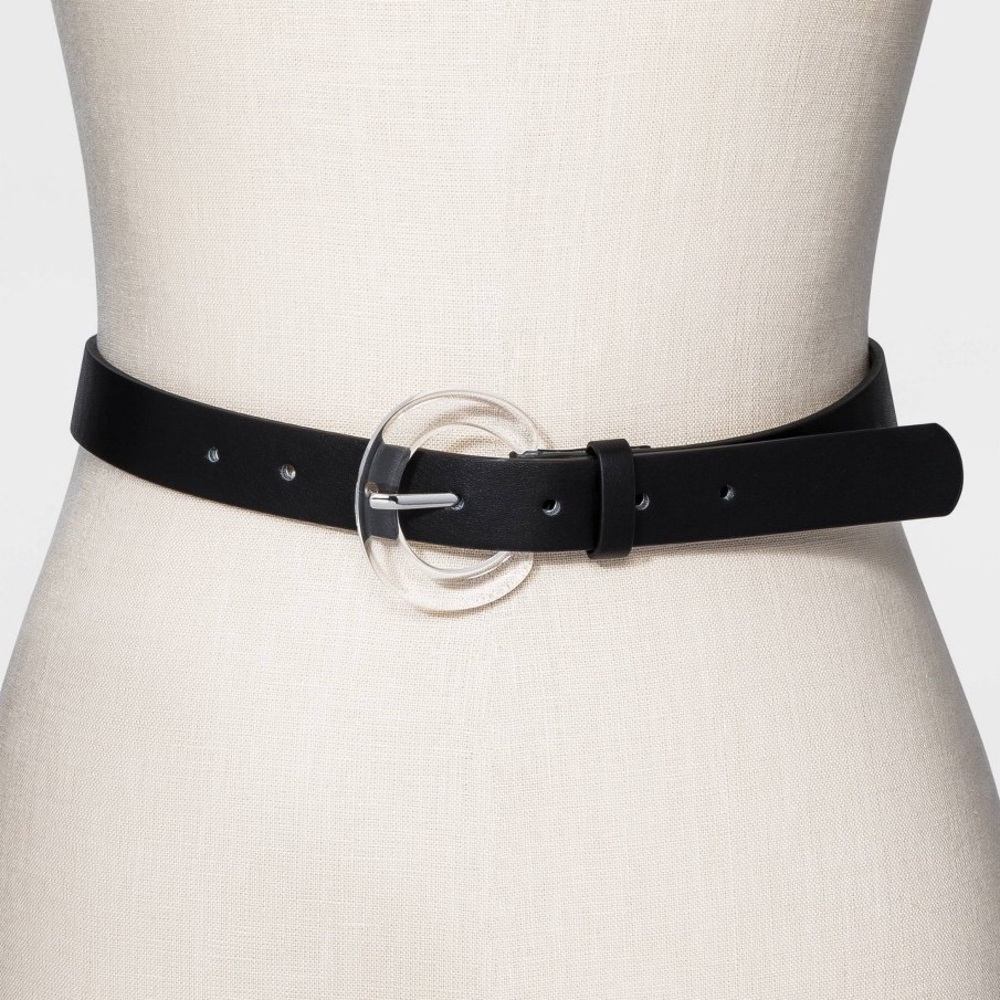 NWT Ava & Viv Round Clear Translucent Buckle Belt